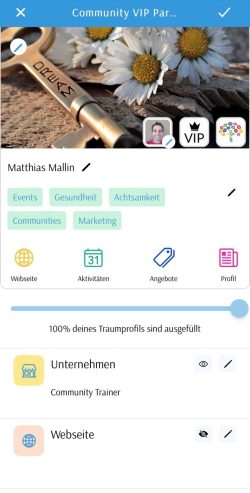 Dein eigenes Profil in der Community of Dreams APP: Freizeit gestalten und Freunde finden